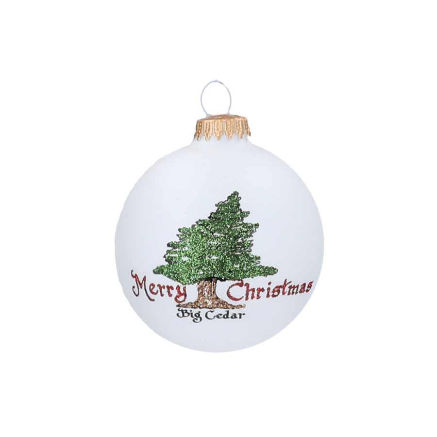 Big Cedar Tree Merry Christmas Ornament