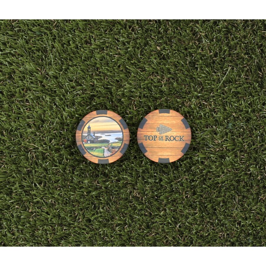 TR wooden poker chip ball mark
